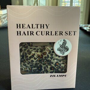 Hair Curler Headband, No Heat Overnight 9 Piece Set, Leopard Print